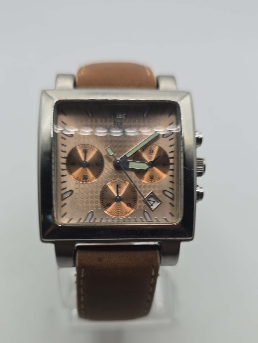 Luccian Piccard Brown Leather Strap Chronograph Watch